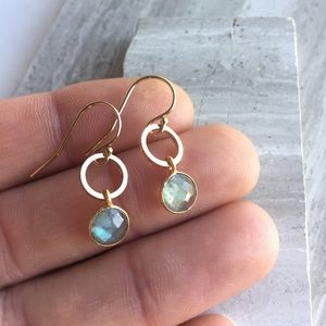 14k gold/sterling silver Labradorite Earrings